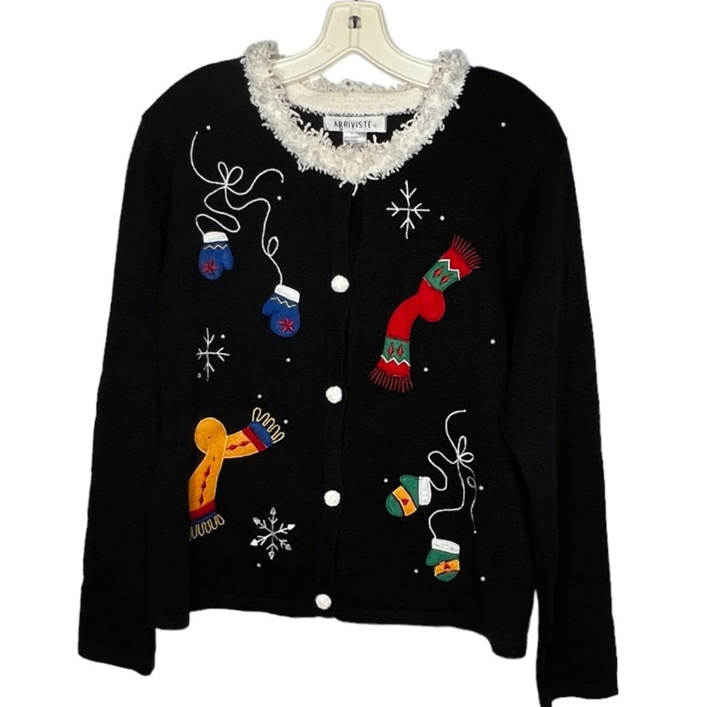 Vintage Arriviste Christmas Cardigan Sweater